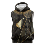 Egypt Hedjet Crown Sleeveless Zip Hoodie Ancient Mythology Upper Pharaoh