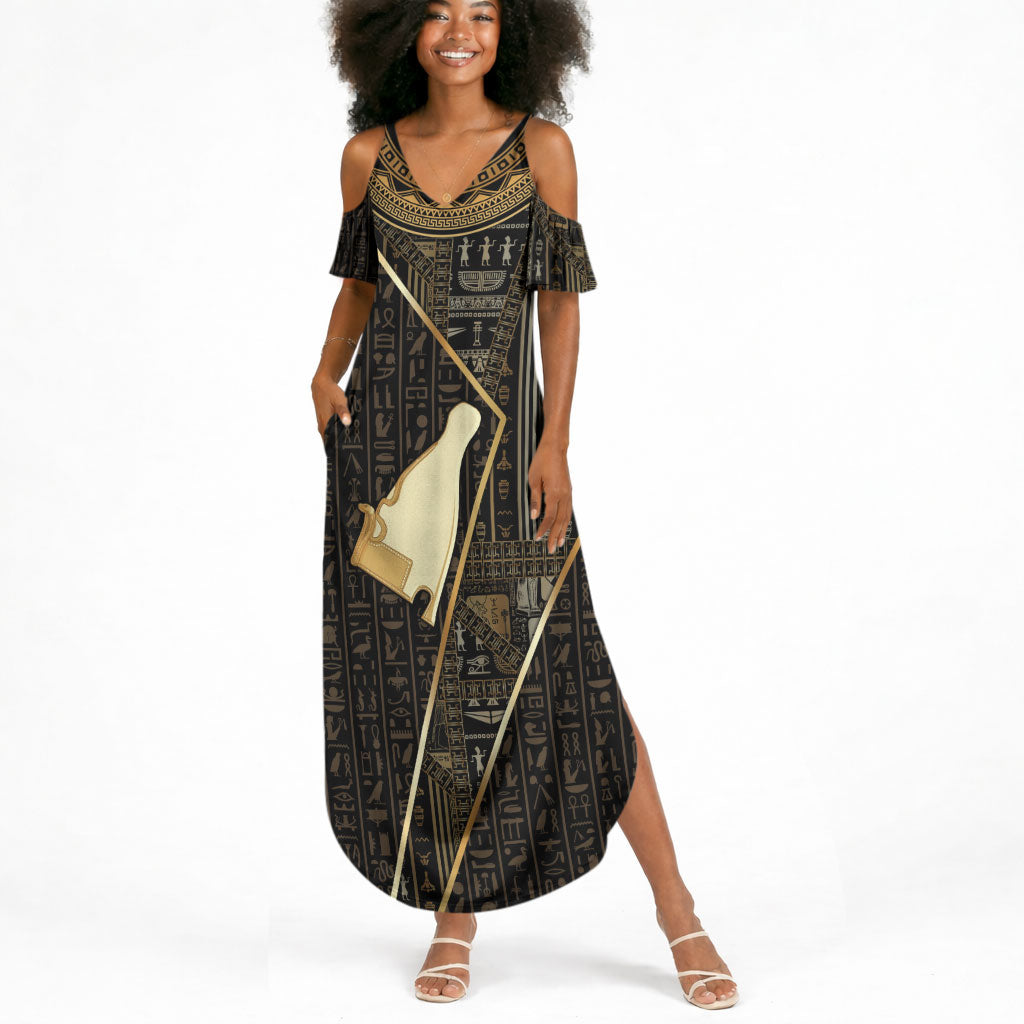 Egypt Hedjet Crown Summer Maxi Dress Ancient Mythology Upper Pharaoh
