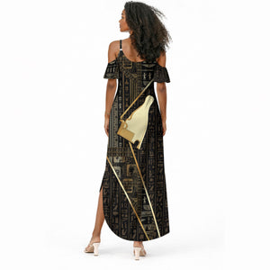 Egypt Hedjet Crown Summer Maxi Dress Ancient Mythology Upper Pharaoh