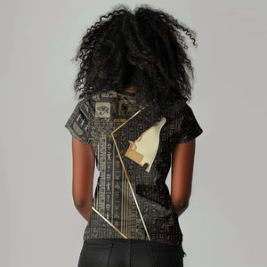 Egypt Hedjet Crown Women V-Neck T-Shirt Ancient Mythology Upper Pharaoh