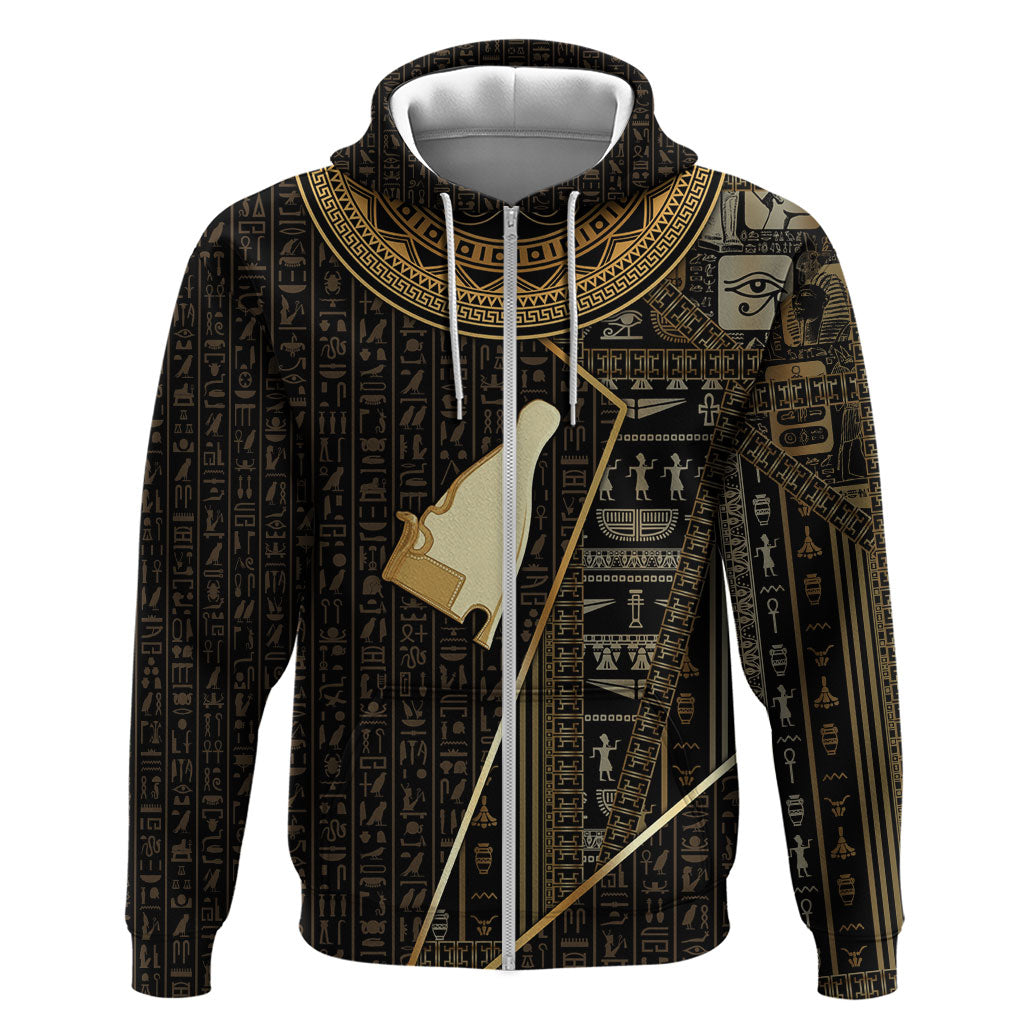 Egypt Hedjet Crown Zip Hoodie Ancient Mythology Upper Pharaoh