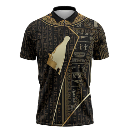 Egypt Hedjet Crown Zipper Polo Shirt Ancient Mythology Upper Pharaoh