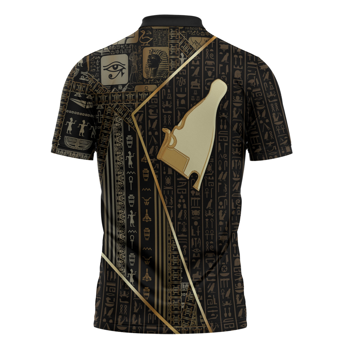 Egypt Hedjet Crown Zipper Polo Shirt Ancient Mythology Upper Pharaoh