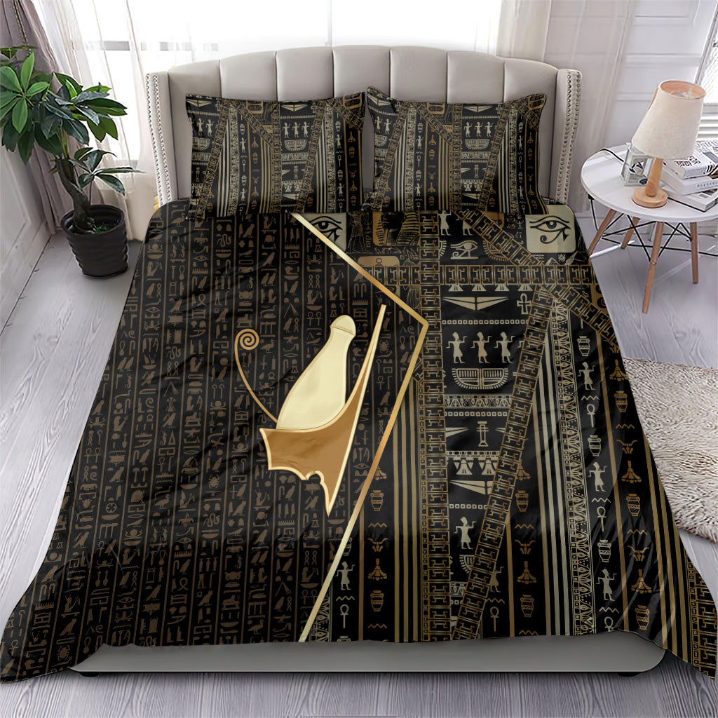 Egypt Pschent Crown Bedding Set Ancient Mythology Unified Pharaoh