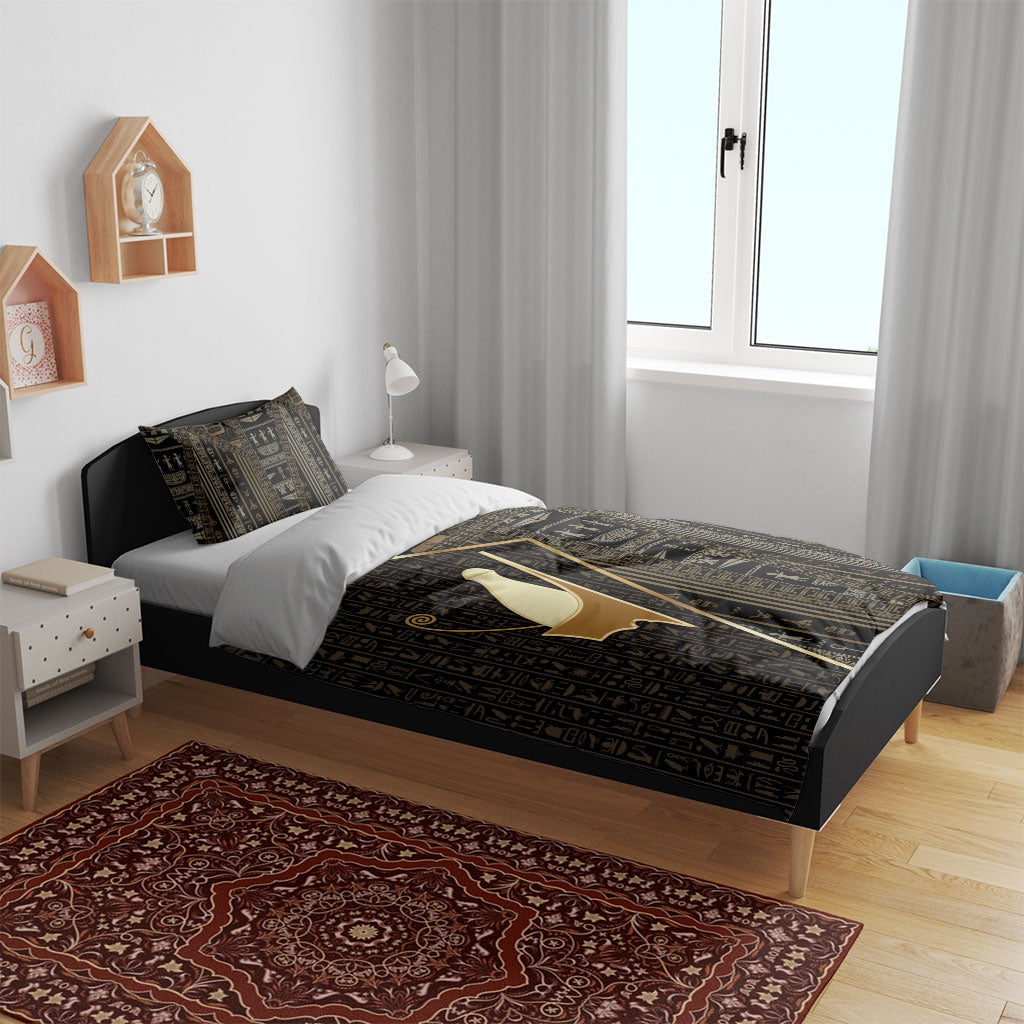 Egypt Pschent Crown Bedding Set Ancient Mythology Unified Pharaoh