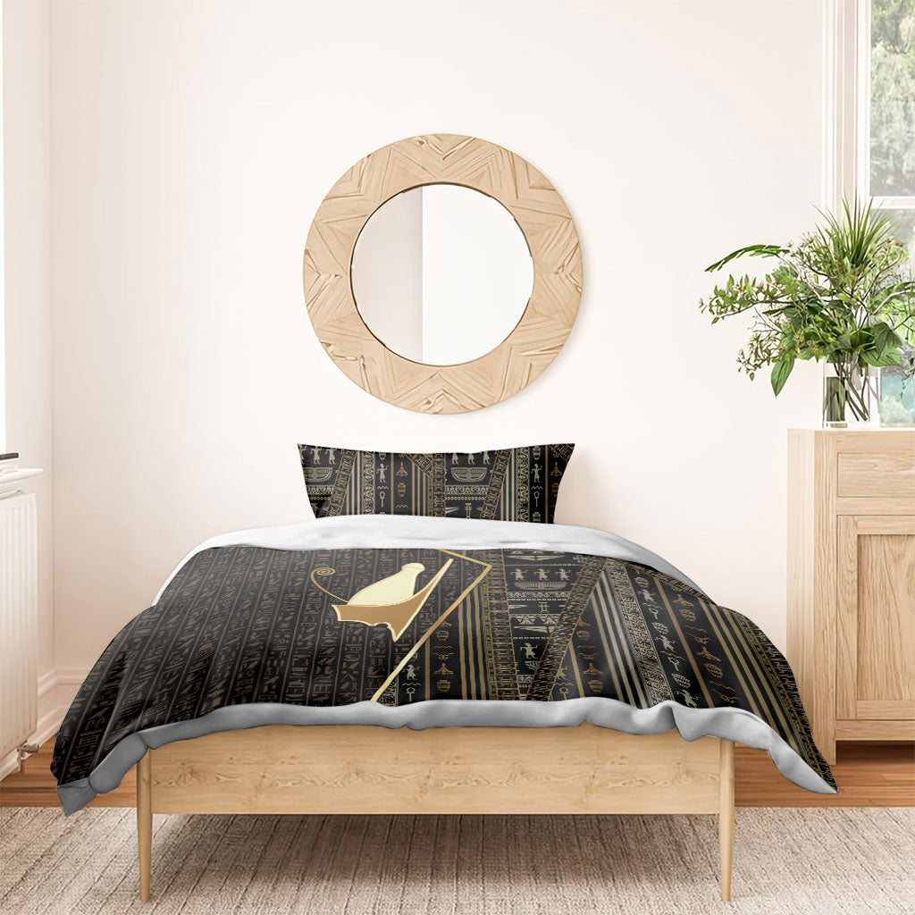 Egypt Pschent Crown Bedding Set Ancient Mythology Unified Pharaoh
