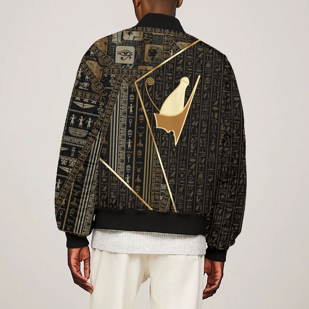 Egypt Pschent Crown Bomber Jacket Ancient Mythology Unified Pharaoh
