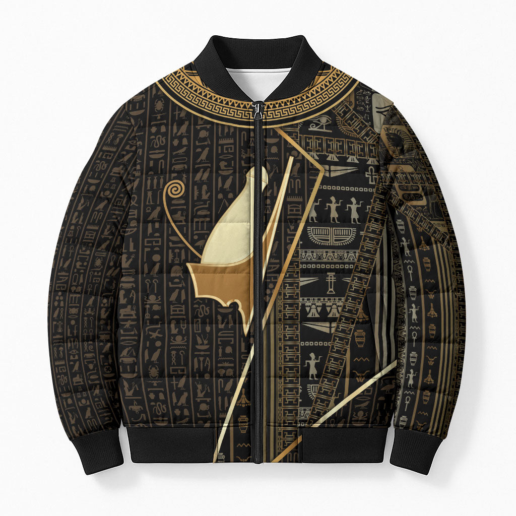 Egypt Pschent Crown Bomber Puffer Jacket Ancient Mythology Unified Pharaoh