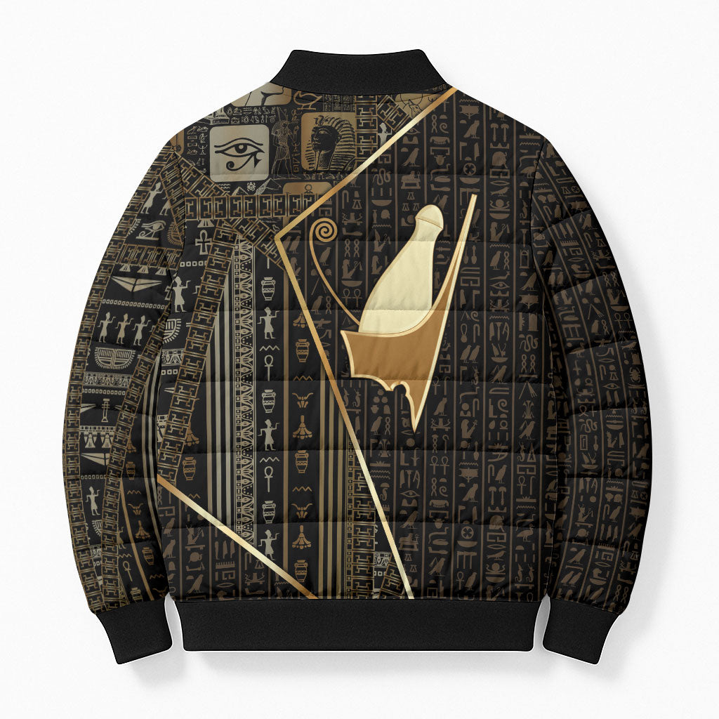 Egypt Pschent Crown Bomber Puffer Jacket Ancient Mythology Unified Pharaoh