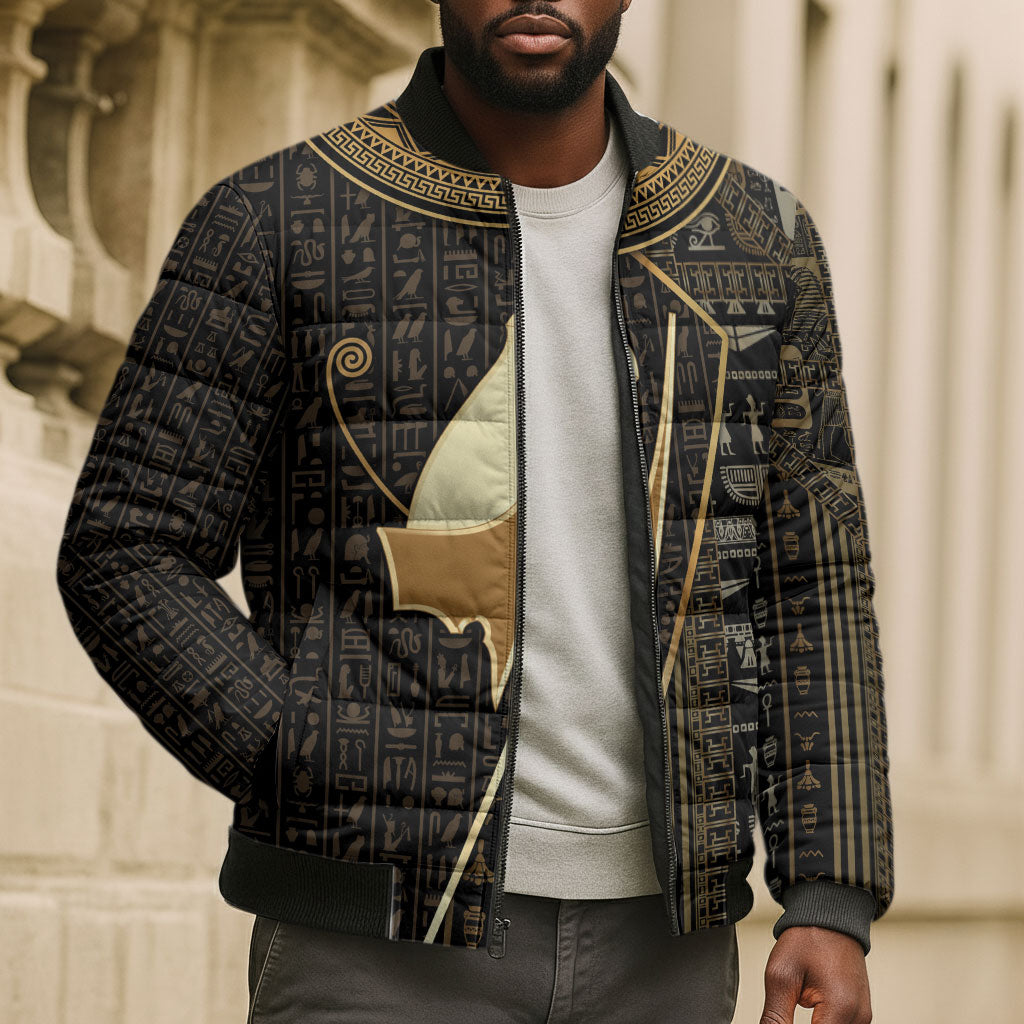 Egypt Pschent Crown Bomber Puffer Jacket Ancient Mythology Unified Pharaoh