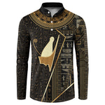 Egypt Pschent Crown Button Sweatshirt Ancient Mythology Unified Pharaoh