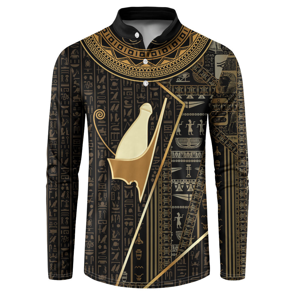 Egypt Pschent Crown Button Sweatshirt Ancient Mythology Unified Pharaoh