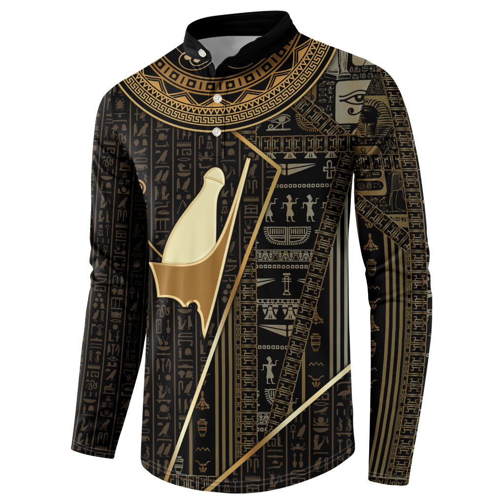 Egypt Pschent Crown Button Sweatshirt Ancient Mythology Unified Pharaoh