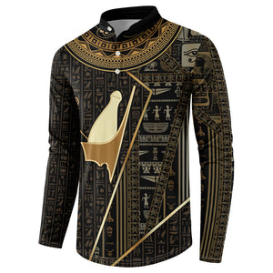 Egypt Pschent Crown Button Sweatshirt Ancient Mythology Unified Pharaoh