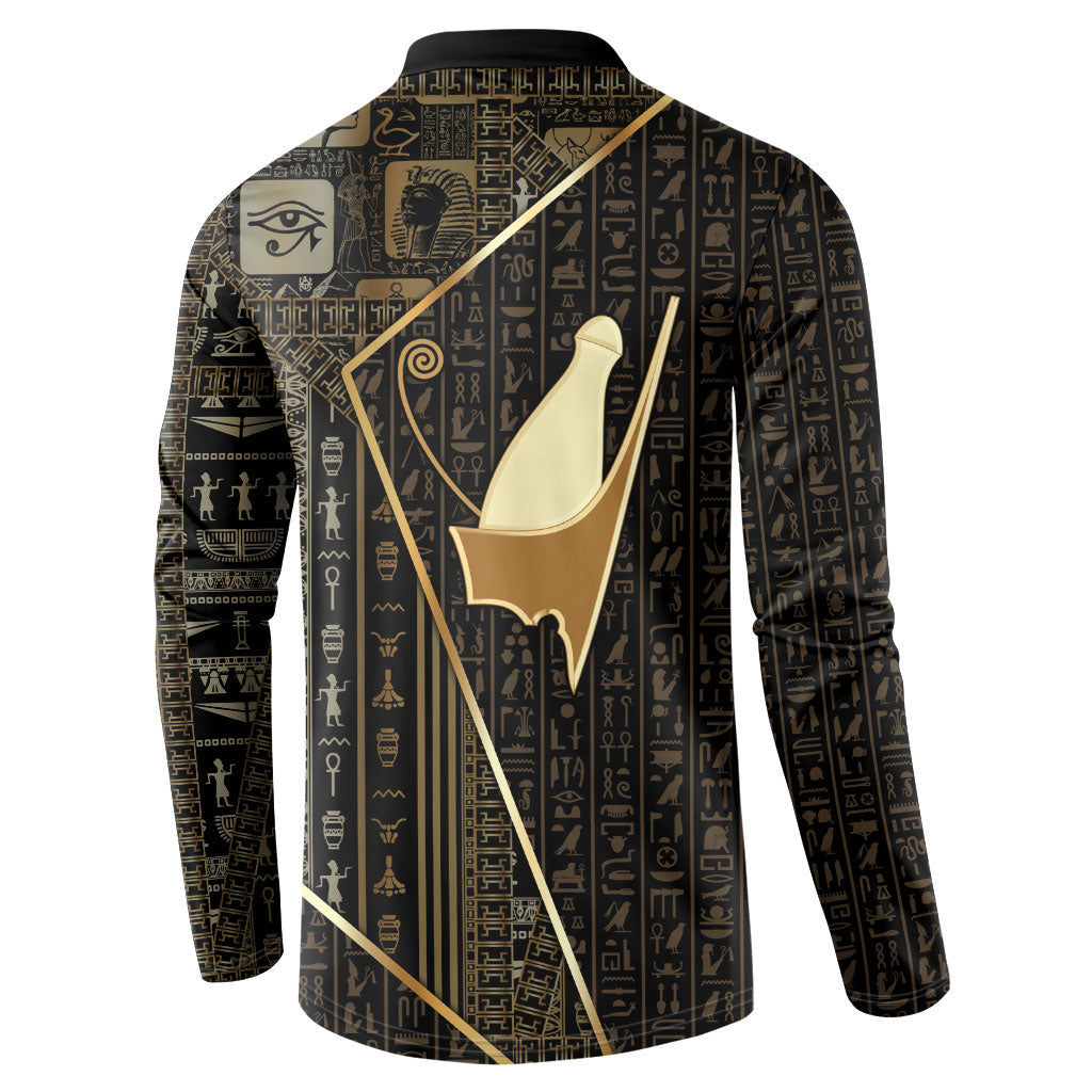 Egypt Pschent Crown Button Sweatshirt Ancient Mythology Unified Pharaoh