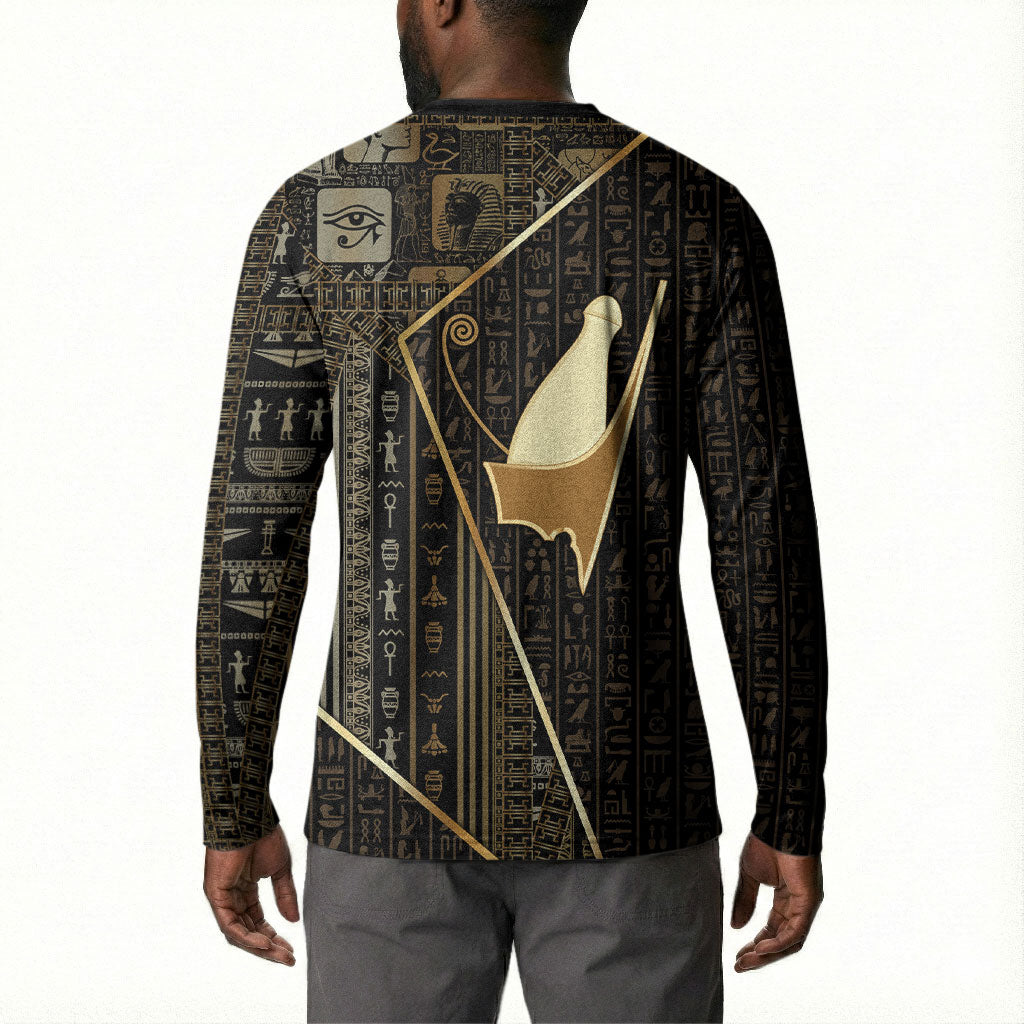 Egypt Pschent Crown Button Sweatshirt Ancient Mythology Unified Pharaoh