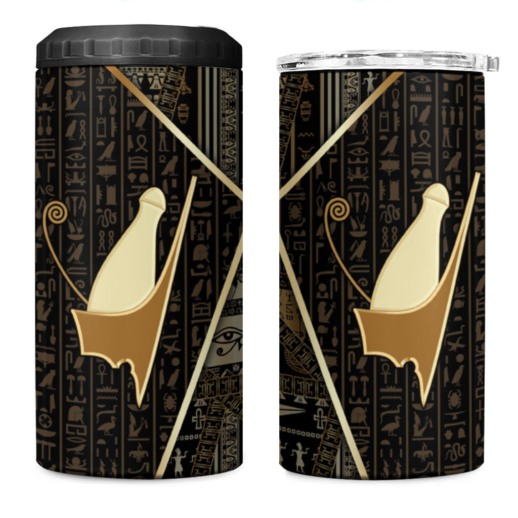 Egypt Pschent Crown 4 in 1 Can Cooler Tumbler Ancient Mythology Unified Pharaoh