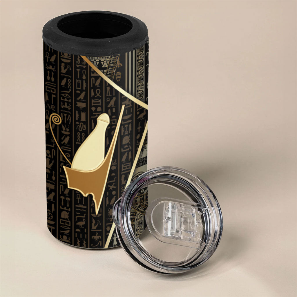 Egypt Pschent Crown 4 in 1 Can Cooler Tumbler Ancient Mythology Unified Pharaoh