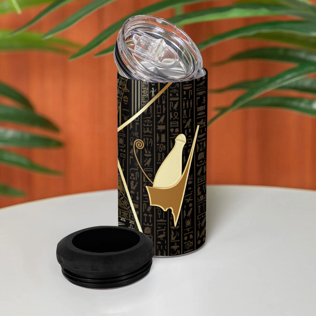Egypt Pschent Crown 4 in 1 Can Cooler Tumbler Ancient Mythology Unified Pharaoh