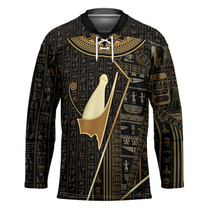 Egypt Pschent Crown Hockey Jersey Ancient Mythology Unified Pharaoh
