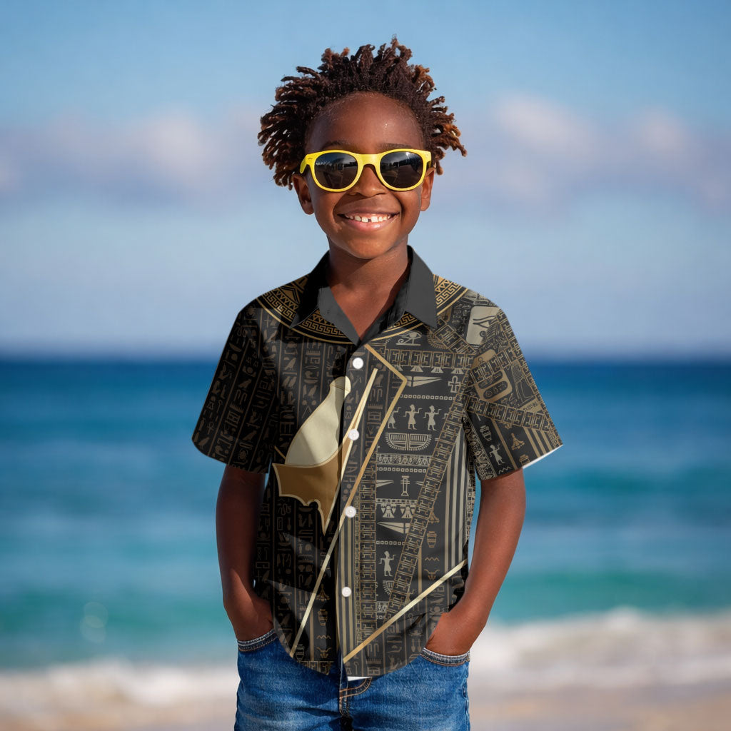 Egypt Pschent Crown Kid Hawaiian Shirt Ancient Mythology Unified Pharaoh