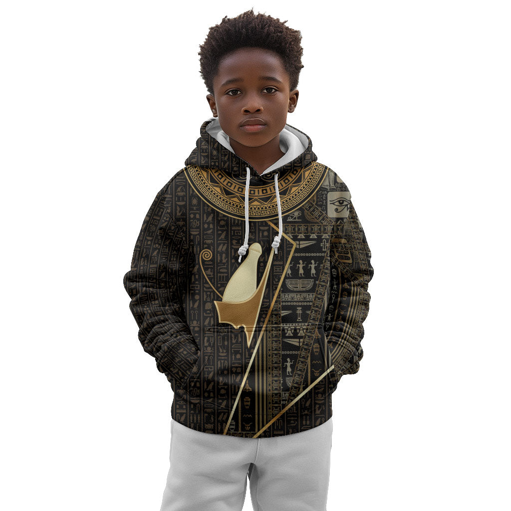 Egypt Pschent Crown Kid Hoodie Ancient Mythology Unified Pharaoh