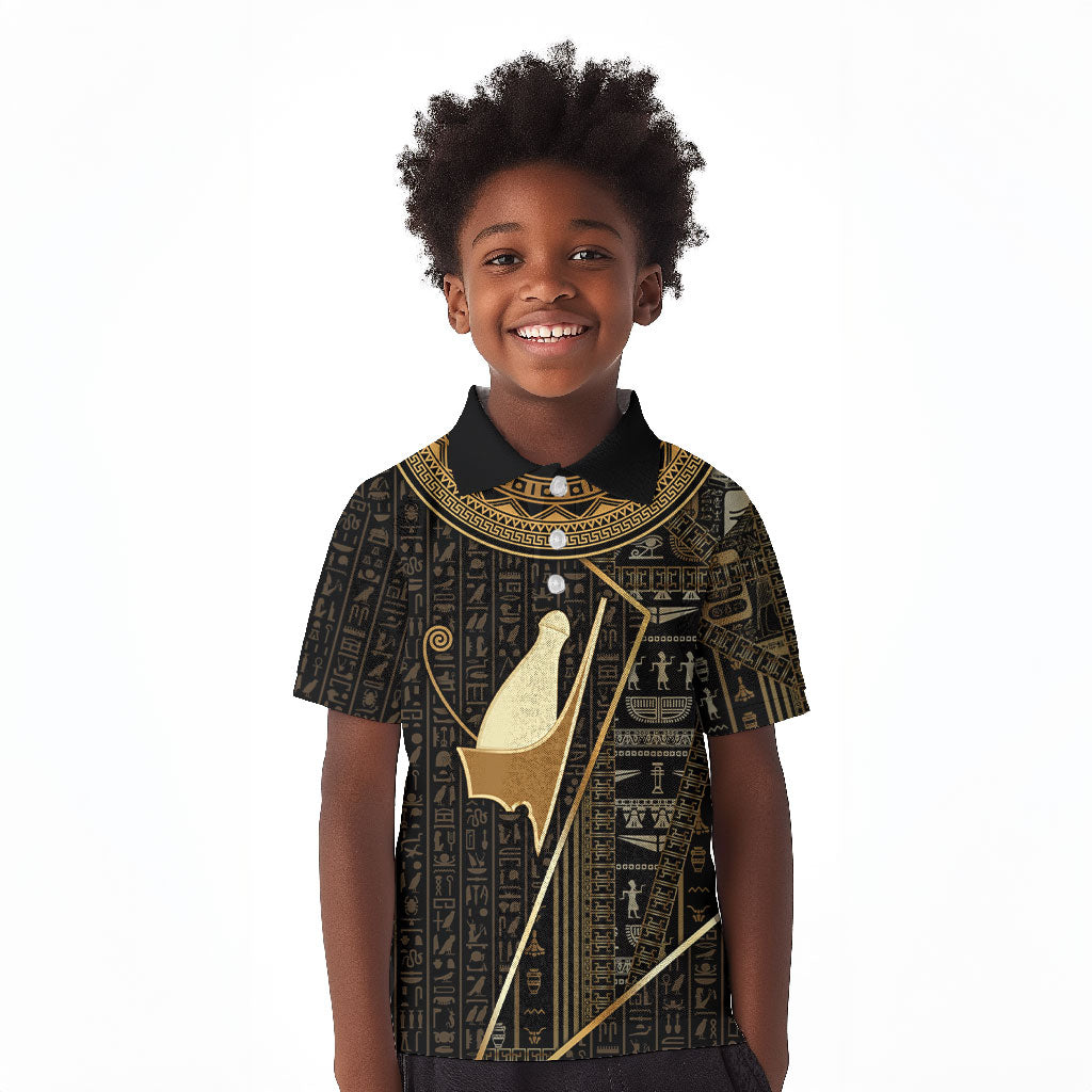 Egypt Pschent Crown Kid Polo Shirt Ancient Mythology Unified Pharaoh
