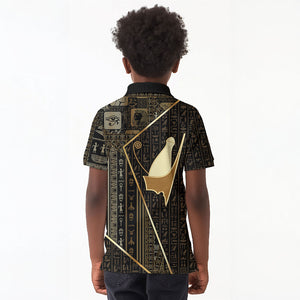 Egypt Pschent Crown Kid Polo Shirt Ancient Mythology Unified Pharaoh
