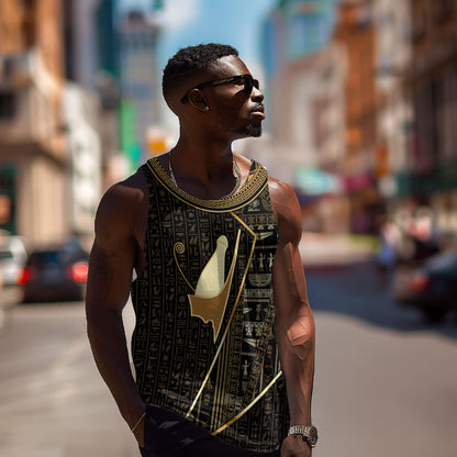 Egypt Pschent Crown Men Tank Top Ancient Mythology Unified Pharaoh