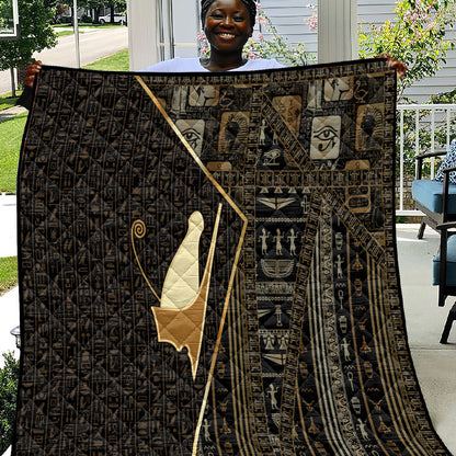 Egypt Pschent Crown Quilt Ancient Mythology Unified Pharaoh