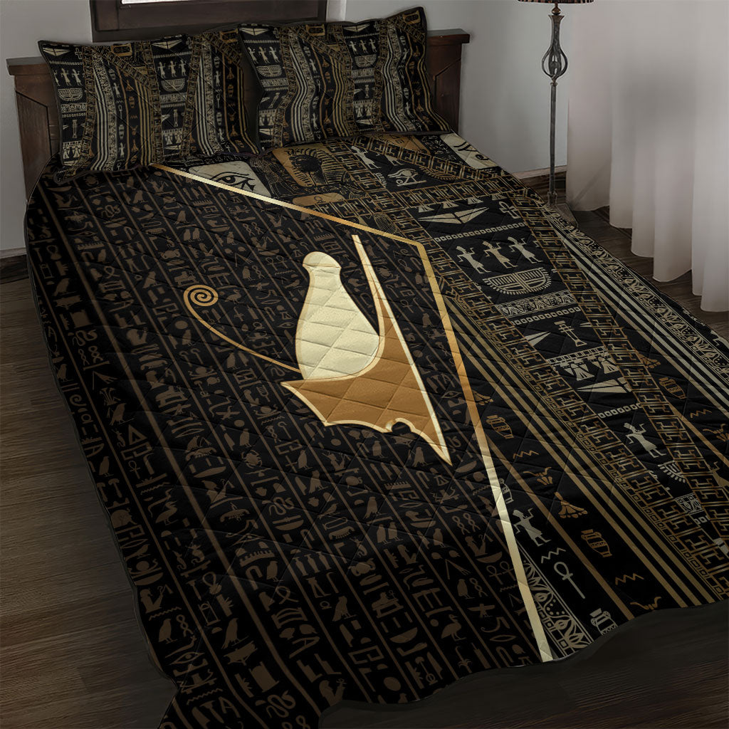 Egypt Pschent Crown Quilt Bed Set Ancient Mythology Unified Pharaoh
