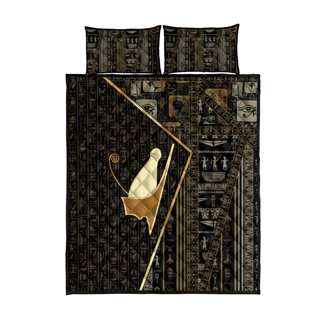 Egypt Pschent Crown Quilt Bed Set Ancient Mythology Unified Pharaoh