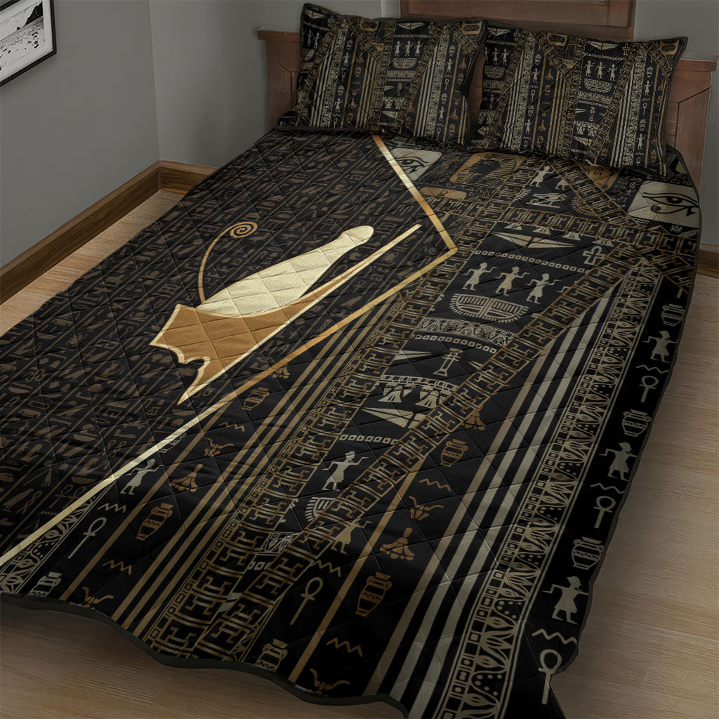 Egypt Pschent Crown Quilt Bed Set Ancient Mythology Unified Pharaoh