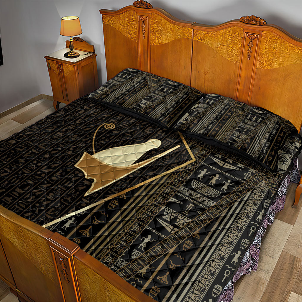 Egypt Pschent Crown Quilt Bed Set Ancient Mythology Unified Pharaoh