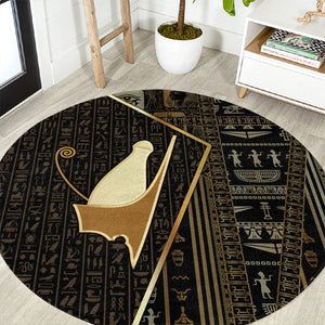 Egypt Pschent Crown Round Carpet Ancient Mythology Unified Pharaoh