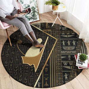 Egypt Pschent Crown Round Carpet Ancient Mythology Unified Pharaoh