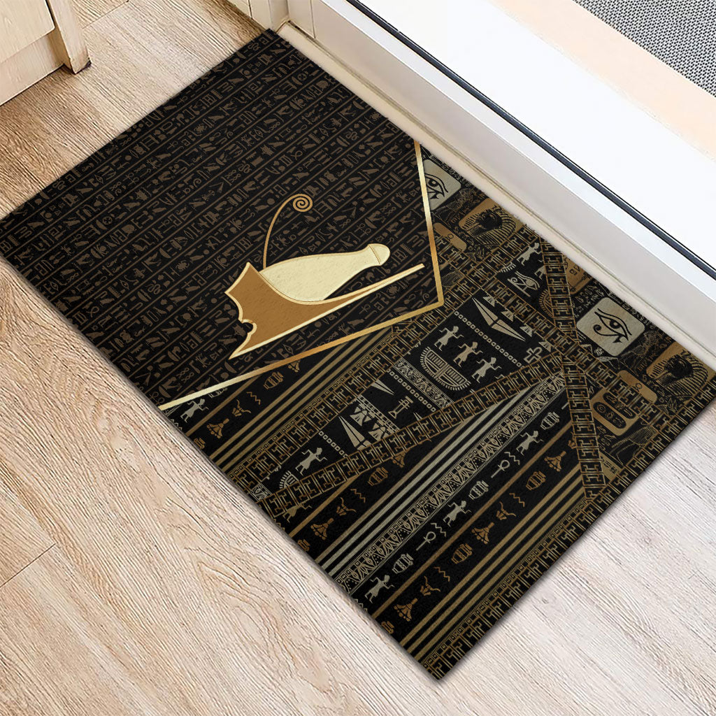 Egypt Pschent Crown Rubber Doormat Ancient Mythology Unified Pharaoh