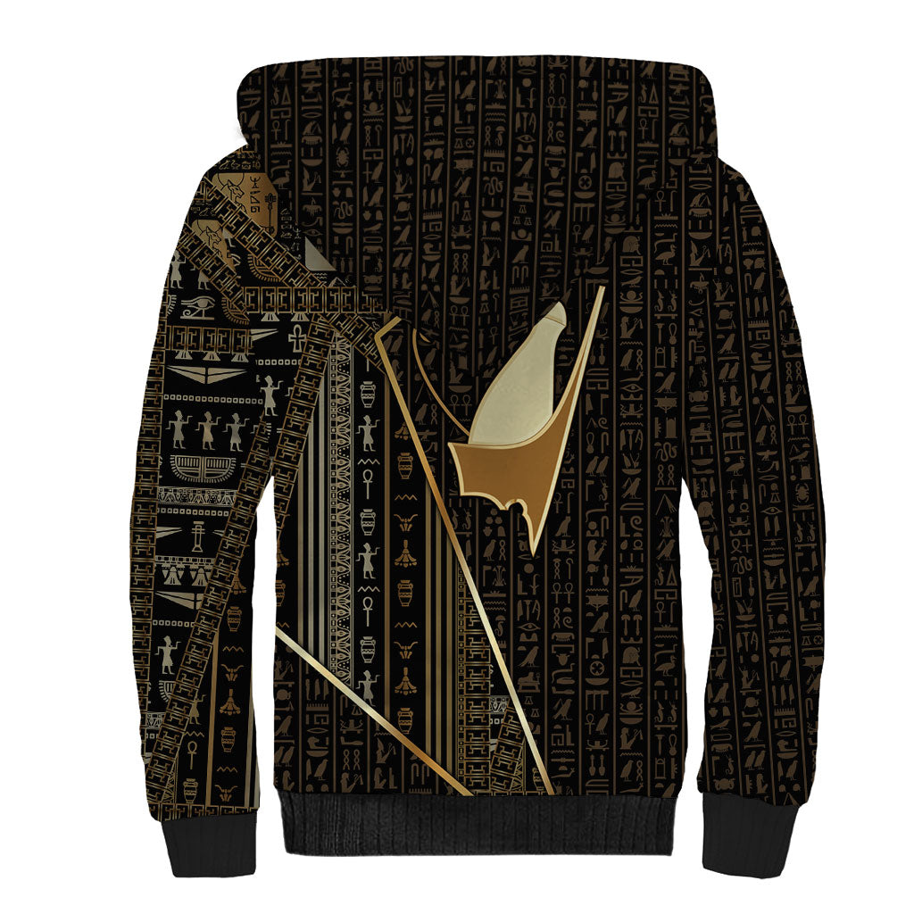 Egypt Pschent Crown Sherpa Hoodie Ancient Mythology Unified Pharaoh