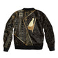 Egypt Pschent Crown Sleeve Zip Bomber Jacket Ancient Mythology Unified Pharaoh