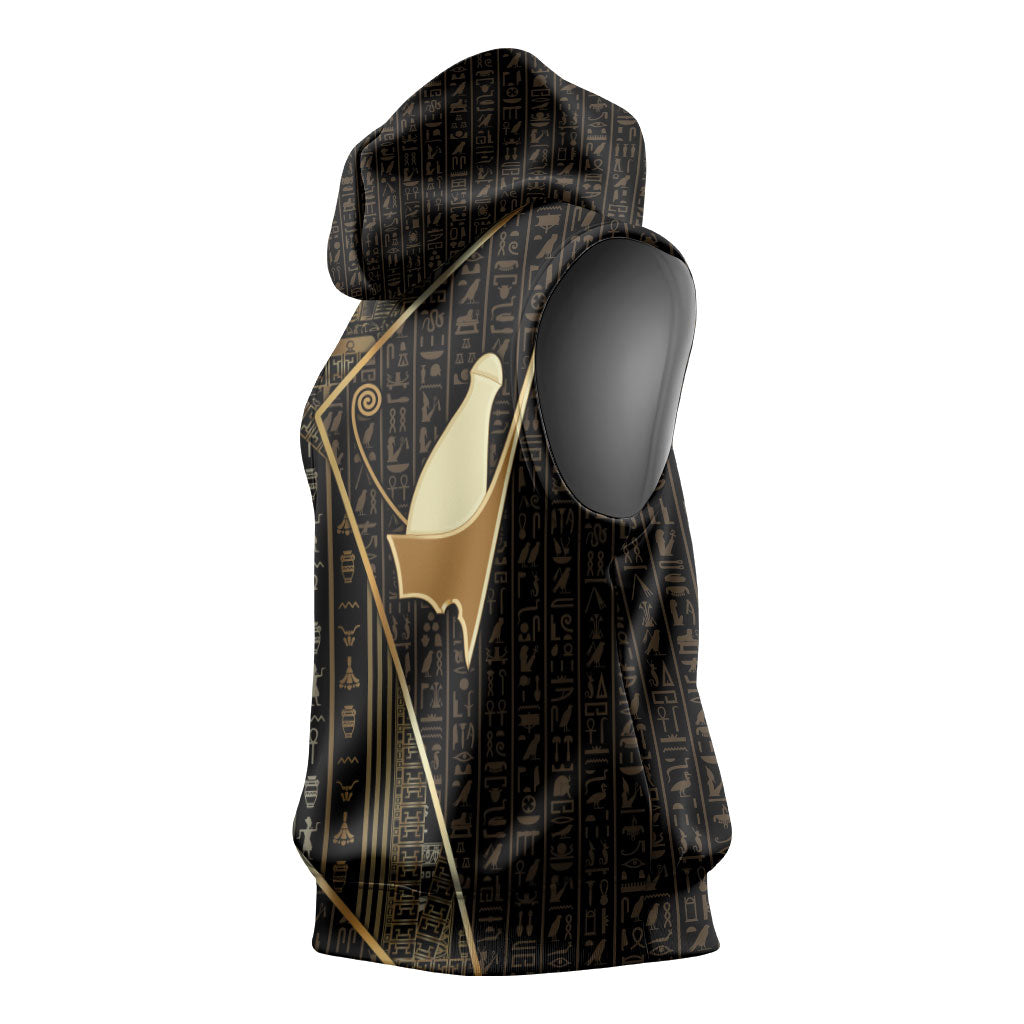 Egypt Pschent Crown Sleeveless Hoodie Ancient Mythology Unified Pharaoh