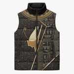 Egypt Pschent Crown Sleeveless Puffer Jacket Ancient Mythology Unified Pharaoh