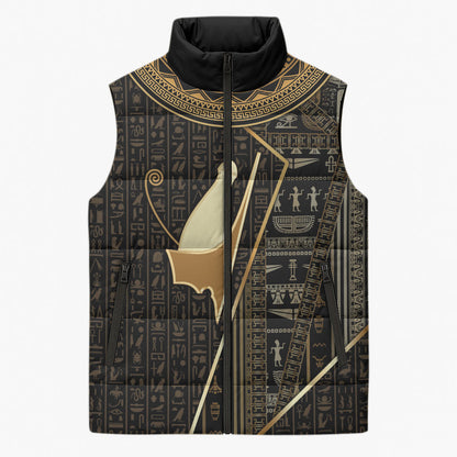 Egypt Pschent Crown Sleeveless Puffer Jacket Ancient Mythology Unified Pharaoh
