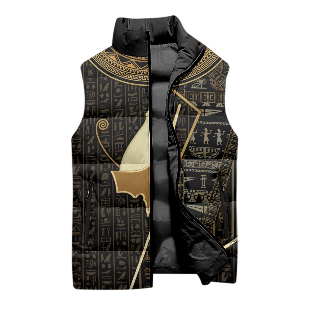 Egypt Pschent Crown Sleeveless Puffer Jacket Ancient Mythology Unified Pharaoh