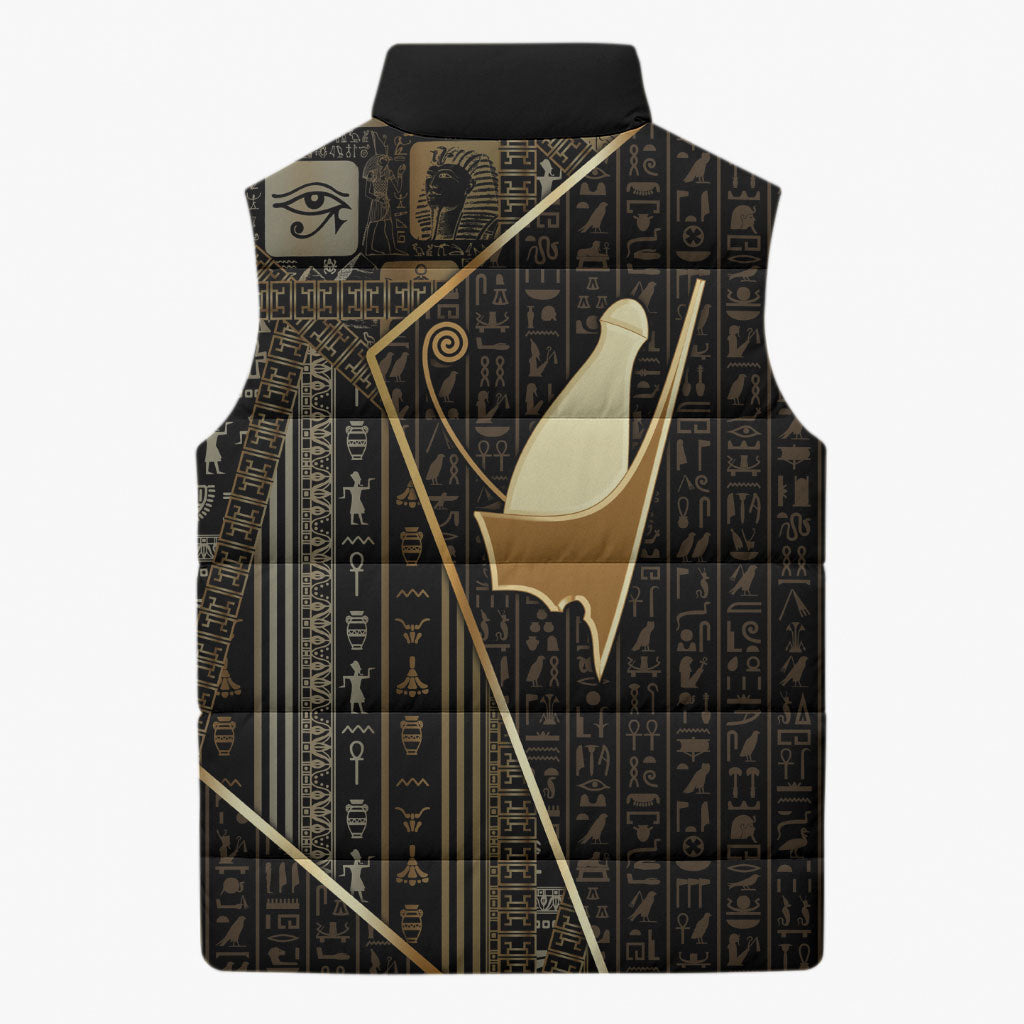Egypt Pschent Crown Sleeveless Puffer Jacket Ancient Mythology Unified Pharaoh