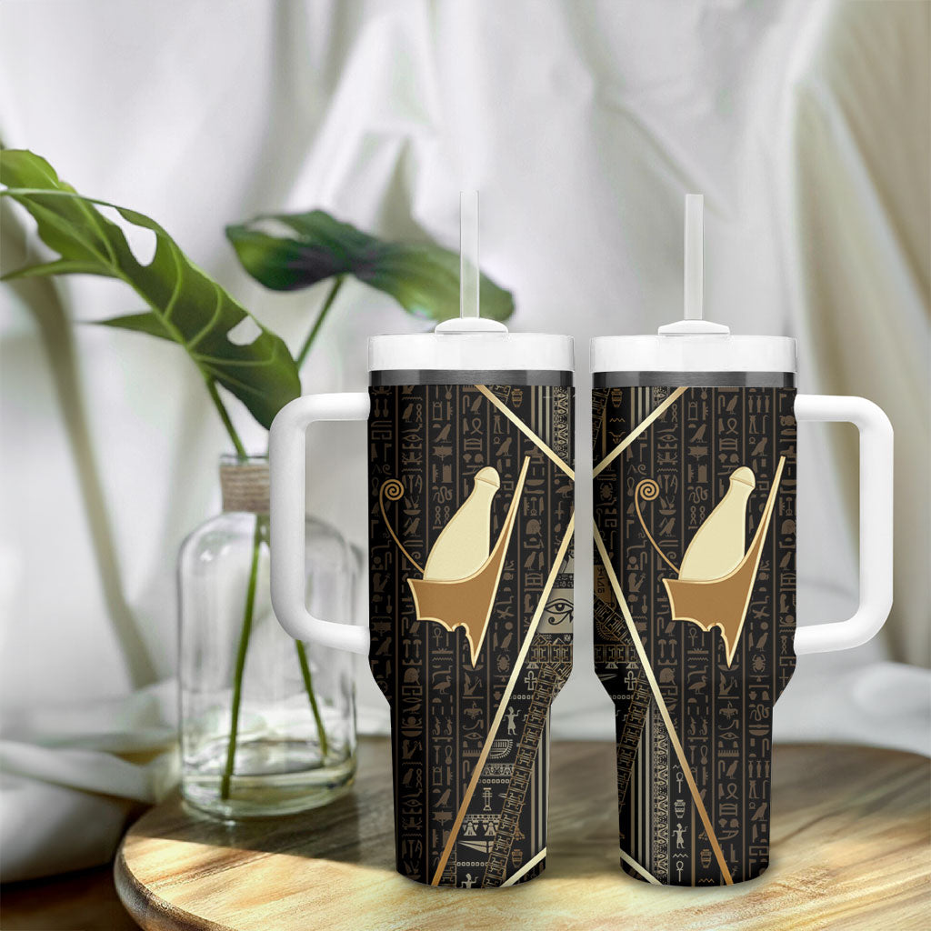 Egypt Pschent Crown Tumbler With Handle Ancient Mythology Unified Pharaoh