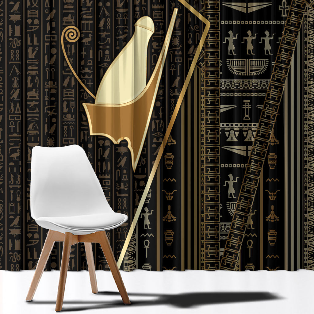 Egypt Pschent Crown Window Curtain Ancient Mythology Unified Pharaoh