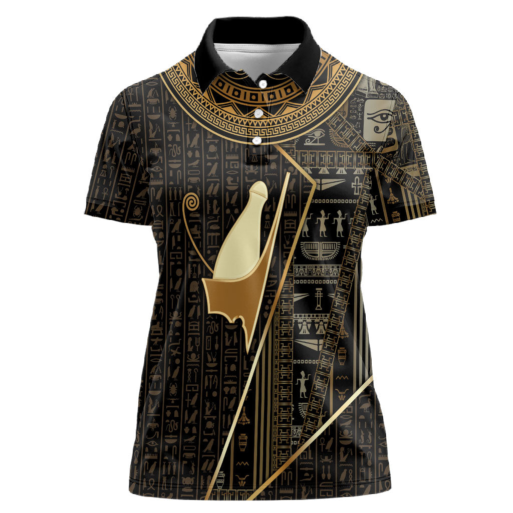 Egypt Pschent Crown Women Polo Shirt Ancient Mythology Unified Pharaoh