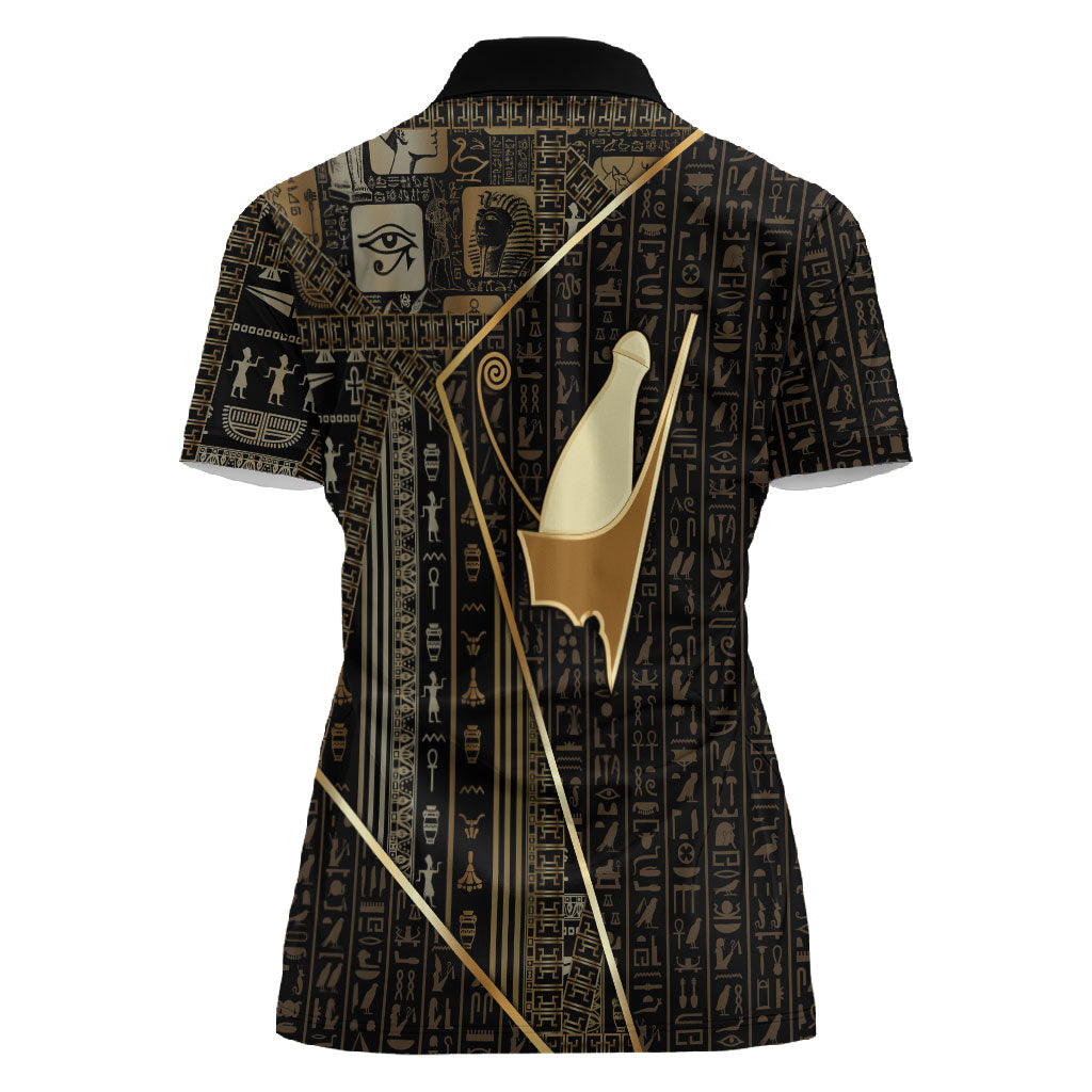 Egypt Pschent Crown Women Polo Shirt Ancient Mythology Unified Pharaoh