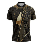 Egypt Pschent Crown Zipper Polo Shirt Ancient Mythology Unified Pharaoh