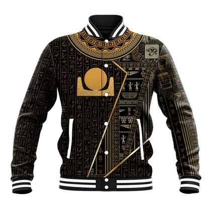 Egypt Akhet Baseball Jacket Ancient Mythology Horizon Sun Disk